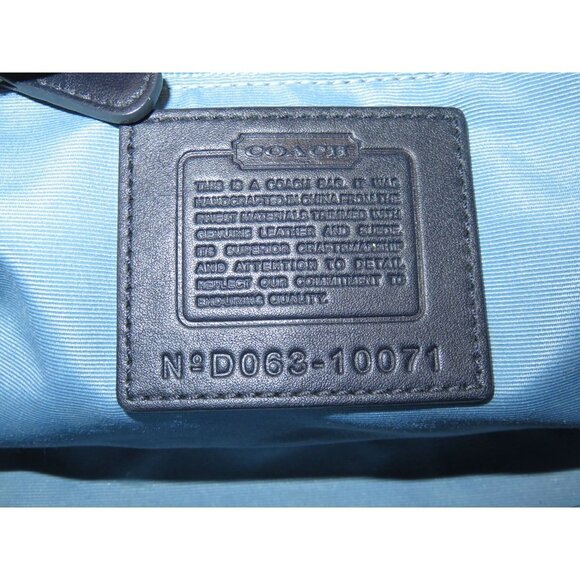 Coach Soho Midnight Blue Tweed & Suede Leather Sequin East West Satchel 10071 - Picture 15 of 16